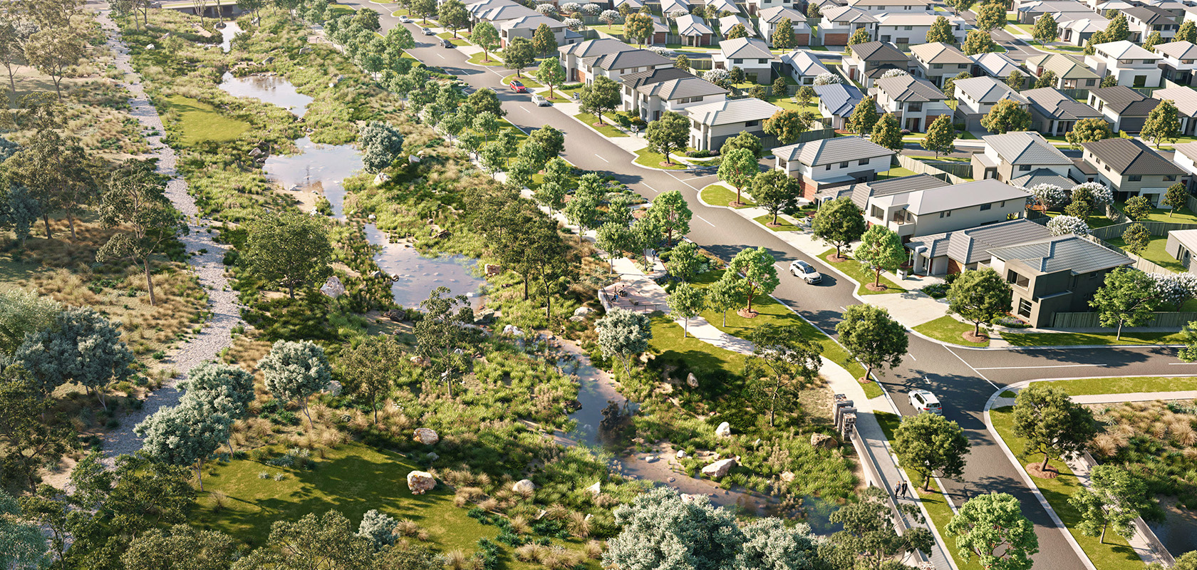 Bluestone, Tarneit artist impression aerial view of community