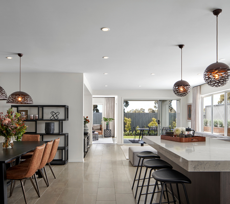 Botanical, Mickleham inside of house and land package, kitchen and living area.