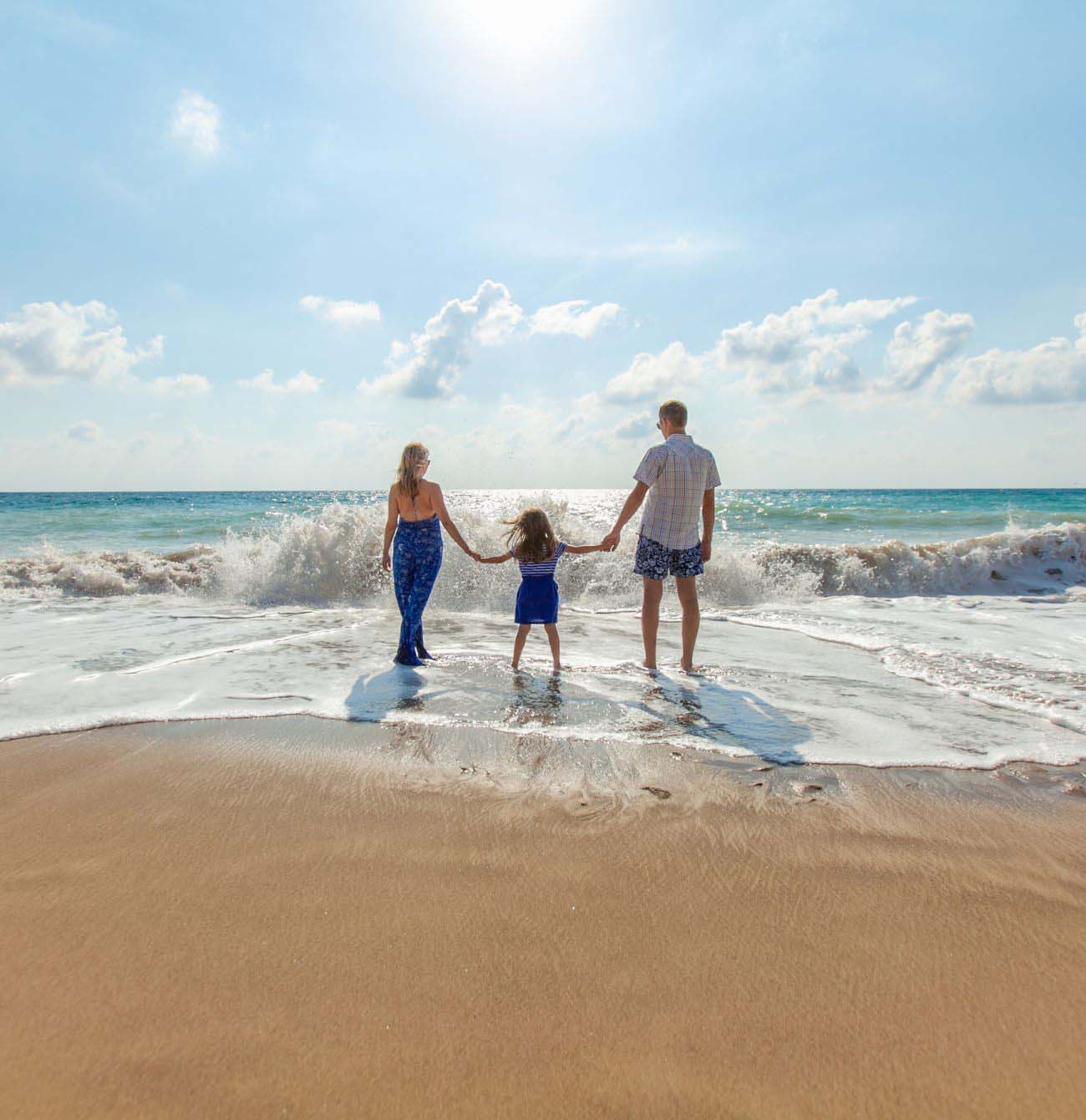 Ocean Hill, Lakelands, family enjoying the sand and water