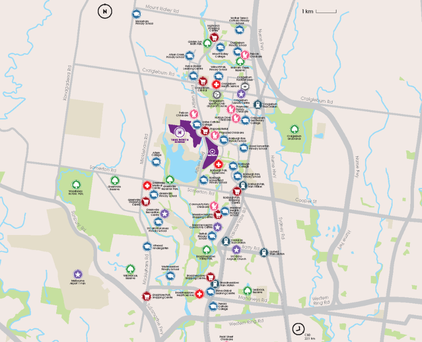 True North, Greenvale location plan.