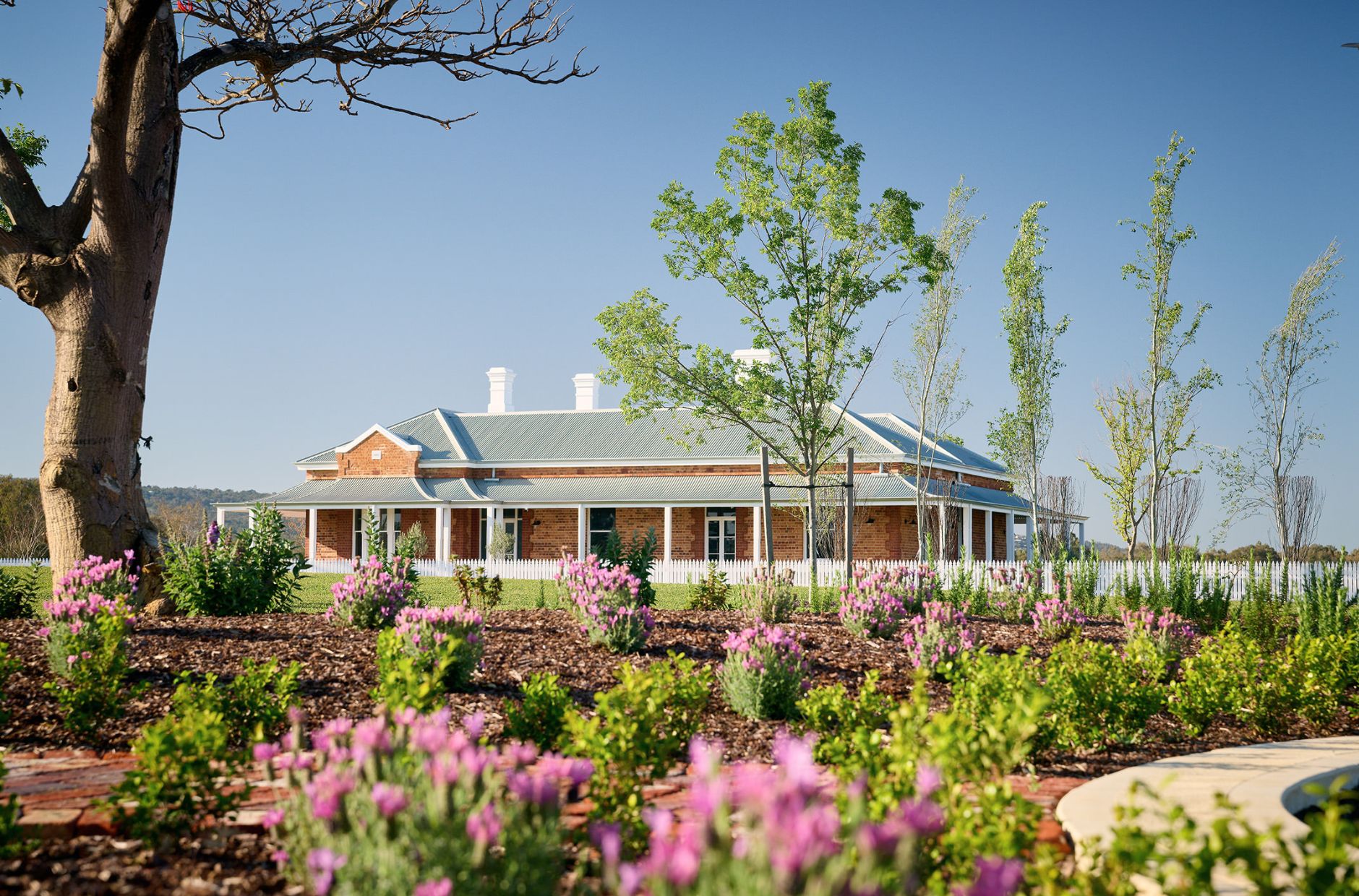 Robinson Grove, Bellevue, view of the garden infront of the sales office