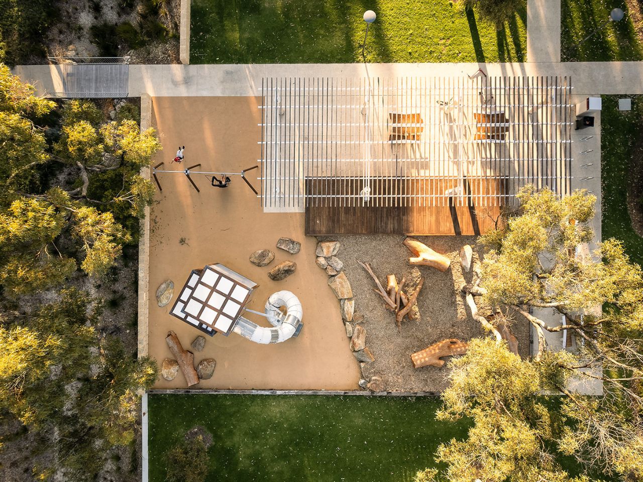 Seaside, Madora Bay, aerial view of the playground