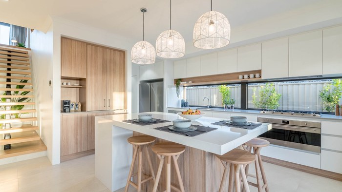 Novus Homes The Vista kitchen and living area