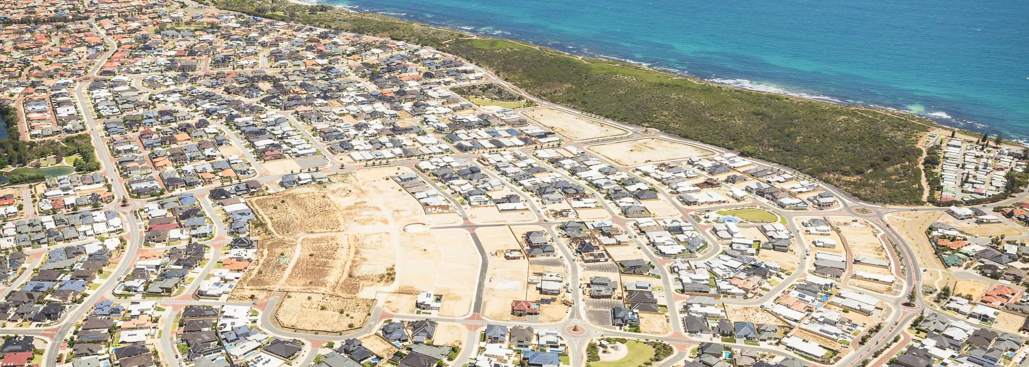 Aerial view of masterplanned community