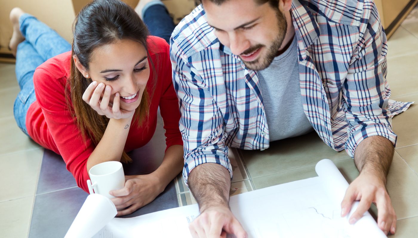 Young couple planning on building a new home