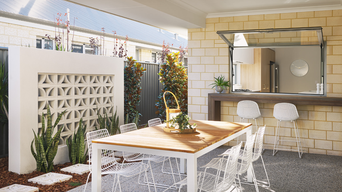 Celebration Homes The Indio kitchen and alfresco