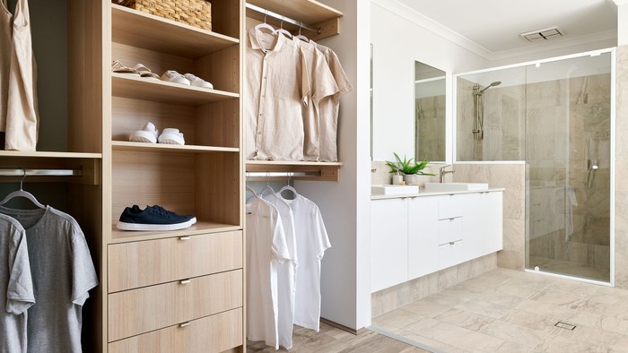 Terrace Homes WA The Northcote walk in robe and bathroom