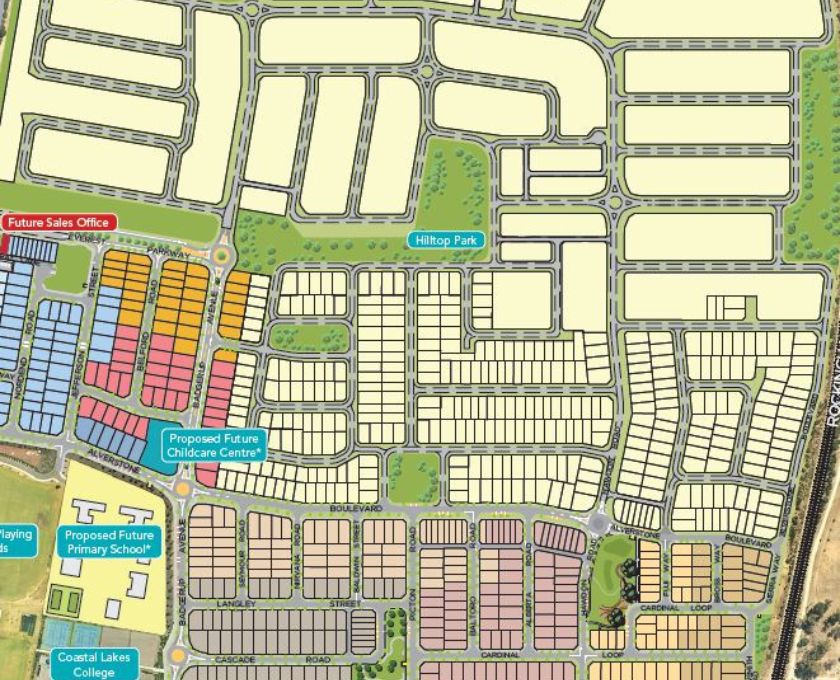 Ocean Hill, Lakelands, close up on masterplan