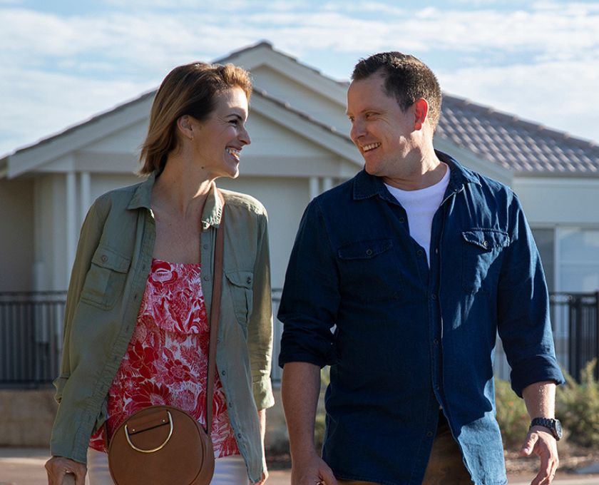 Cassia, Kwinana young couple smiling and walking towards the camera