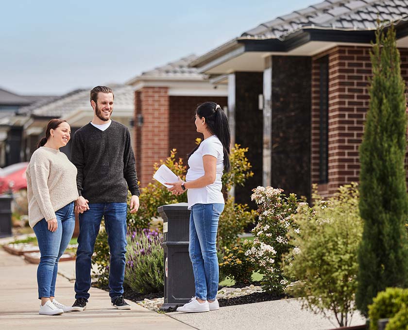 Botanical, Mickleham young couple talking to neighbour v3.