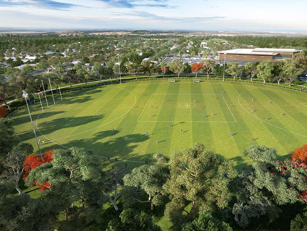 Botanical, Mickleham artist impression of sports oval.