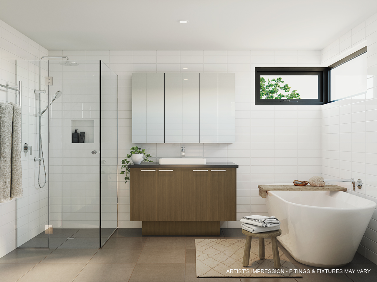 St Helena Place Almond bathroom artist impression