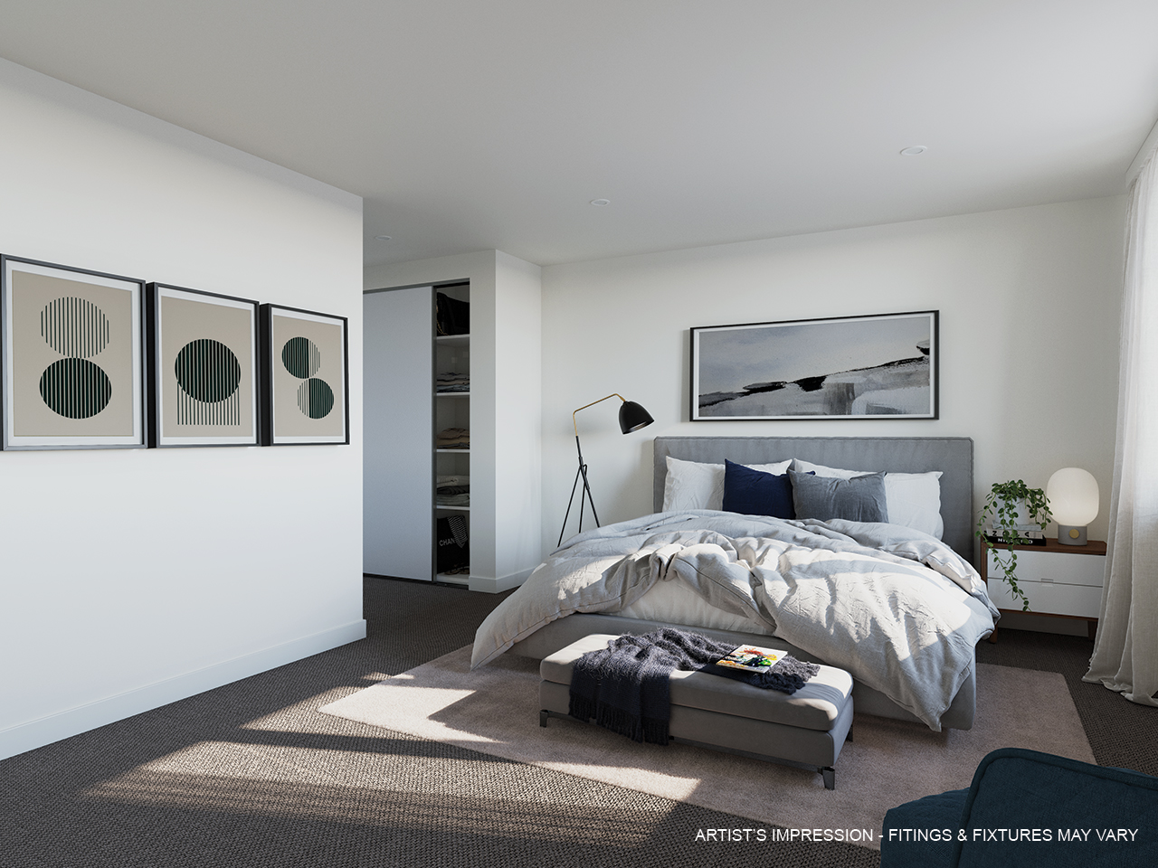 St Helena master bedroom almond artist impression