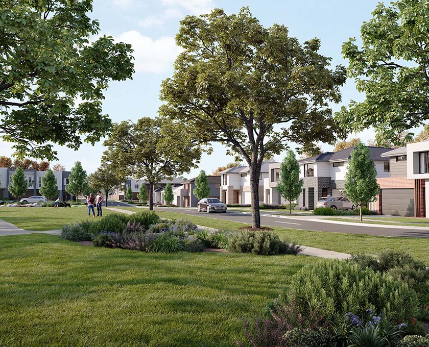 Botanical, Mickleham artist impression of street scape.