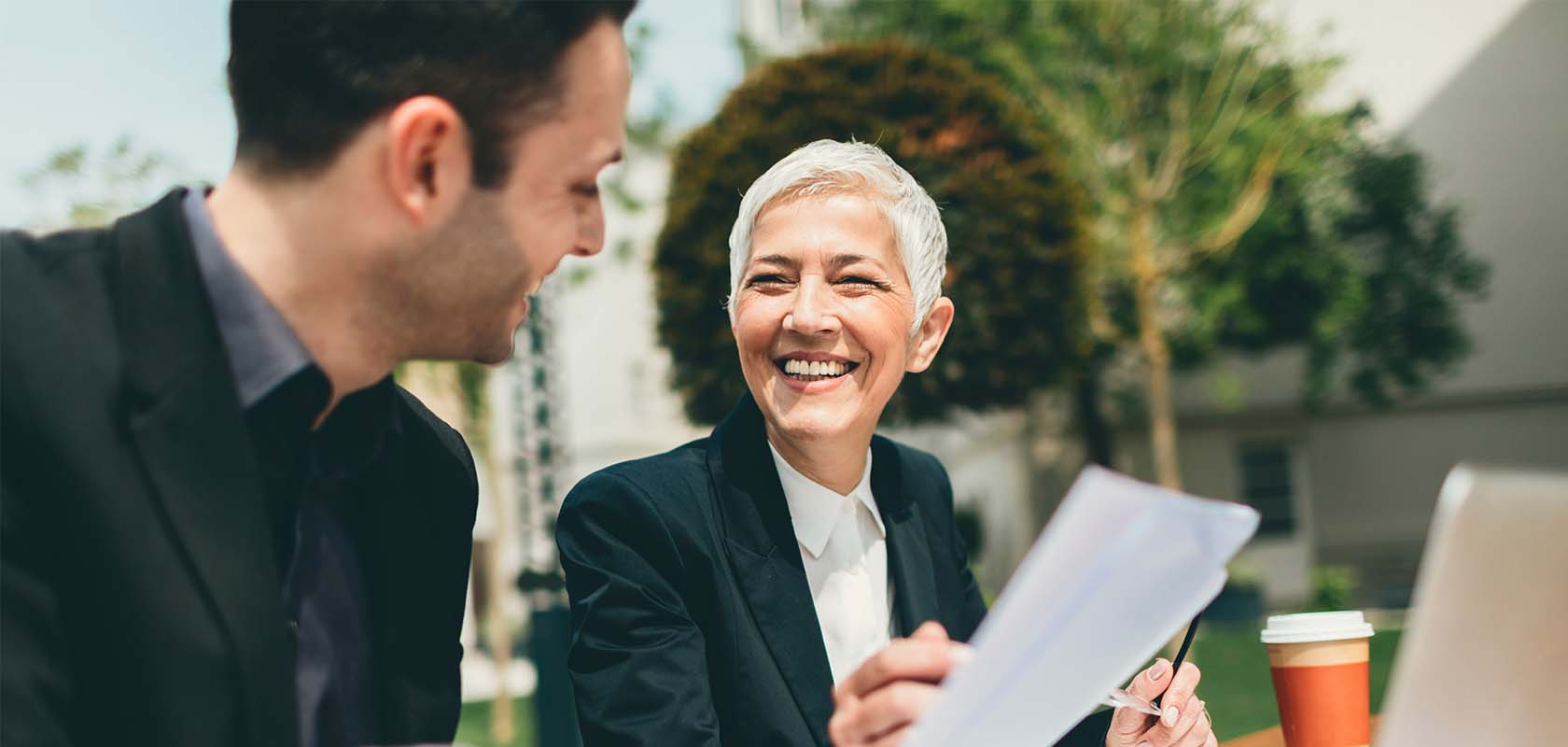 Man and woman discussing their finances