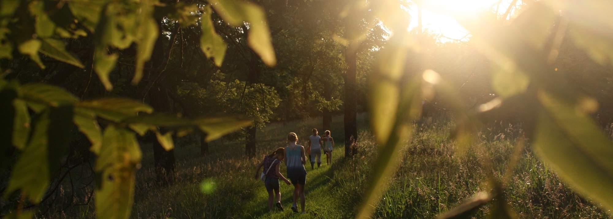 Young family enjoying the outdoors on a hike