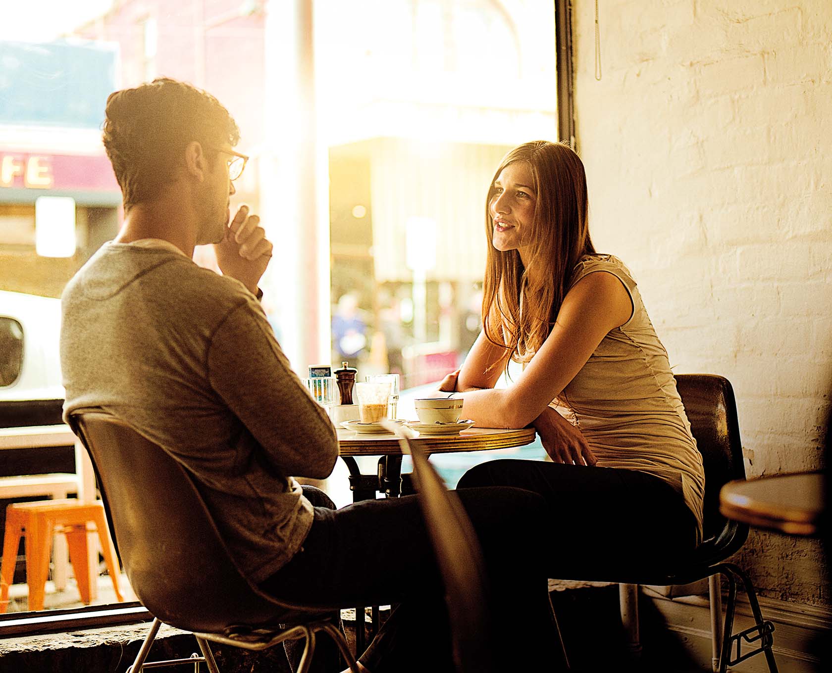 Young couple enjoying a coffee