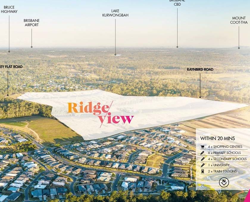 Ridgeview, Narangba aerial amenities map v2.