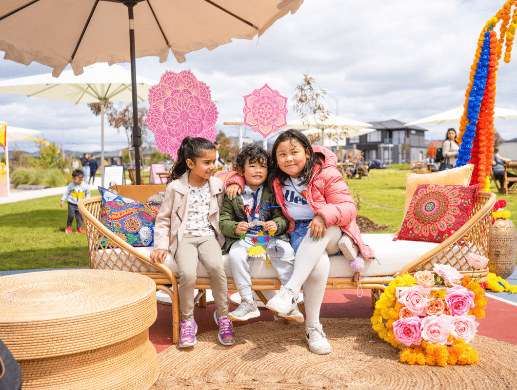 Children sitting on chairs at family friendly event at Botanical in Mickleham