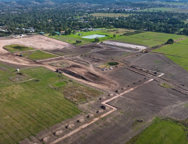 Maple Grove, Pakenham aerial shot of land development.