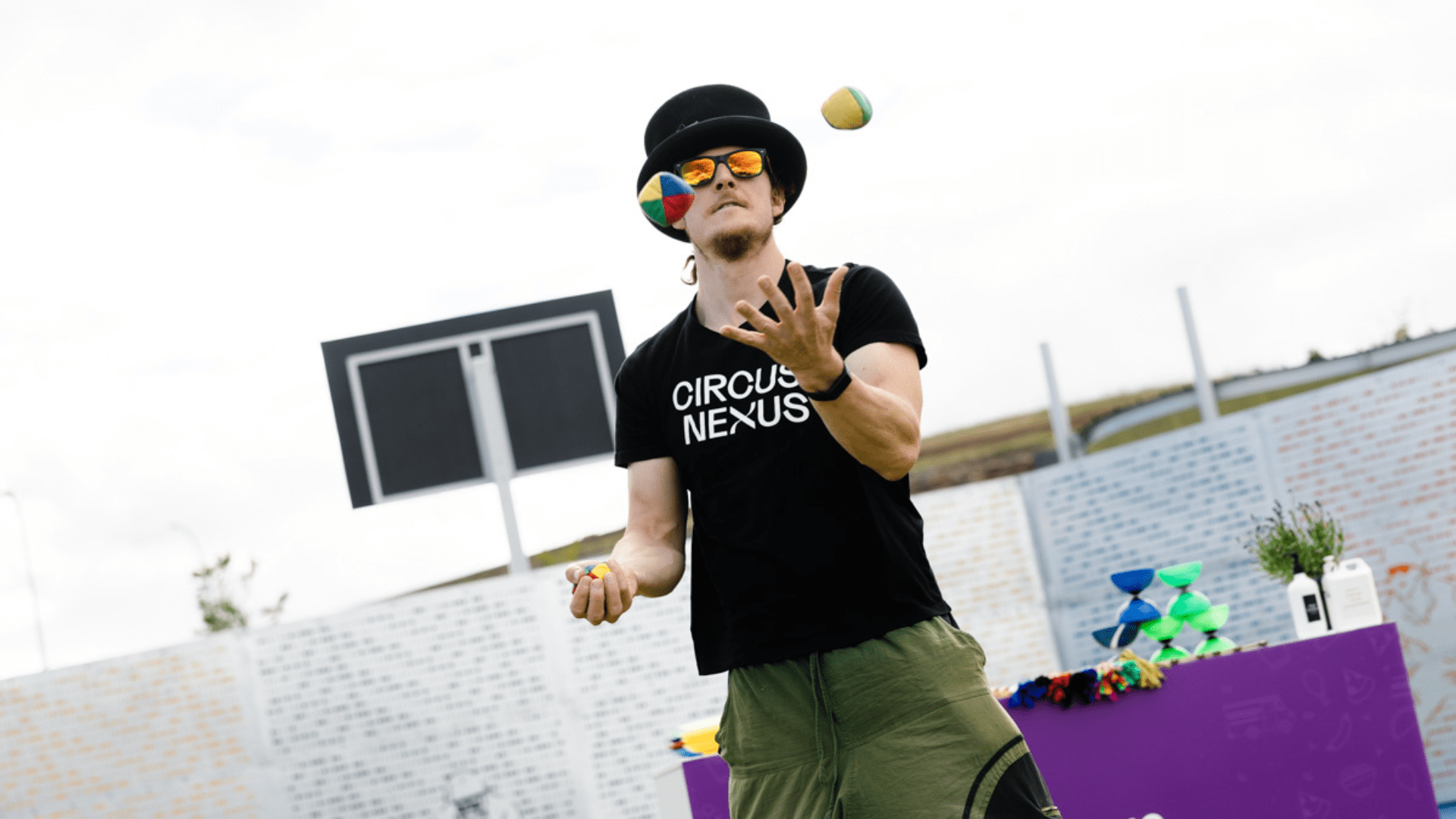 True North, Greenvale man juggling.