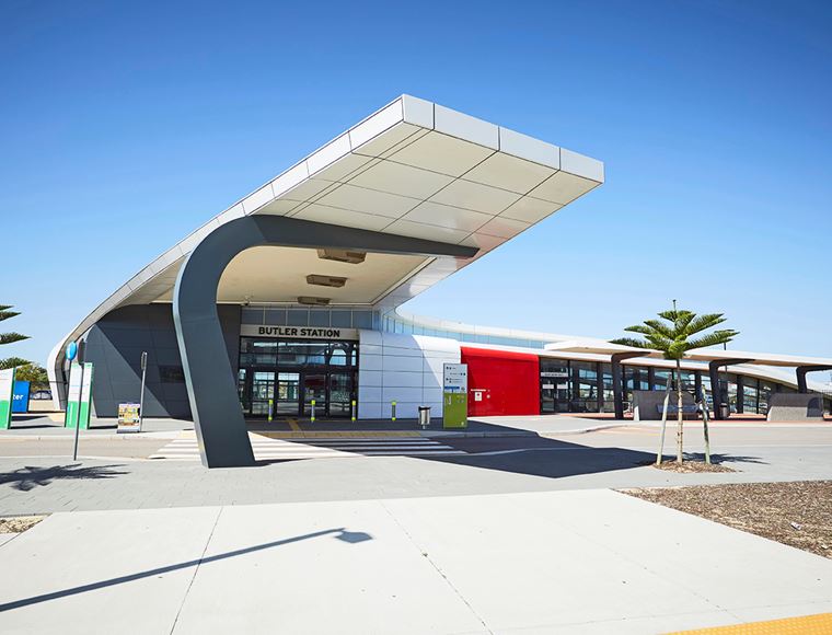 Butler Transperth bus and train station near Allara, Eglinton.