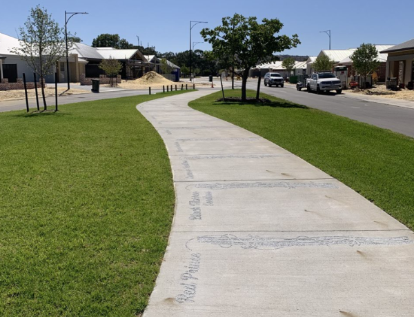 New public artwork unveiled at Clementine estate on the footpath