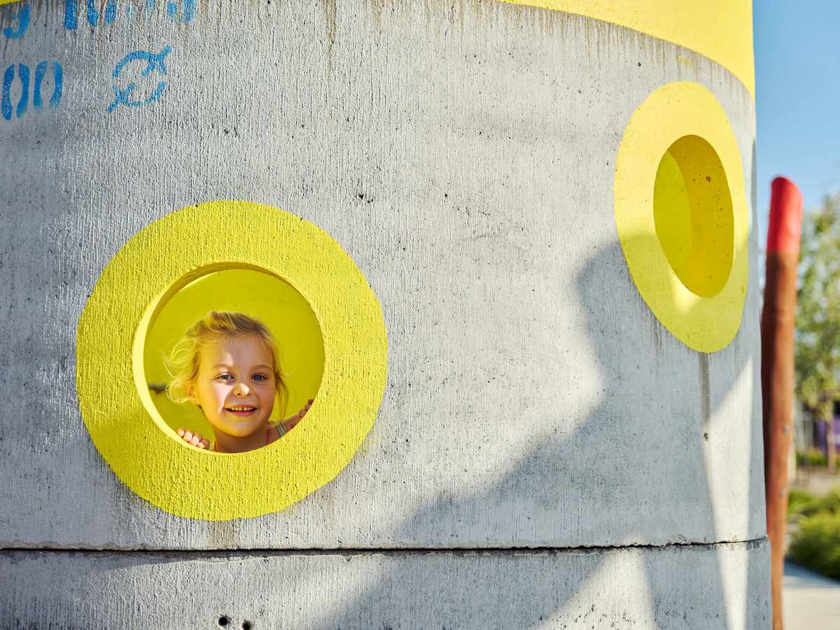 Young child playing on playground at Clementine in Upper Swan