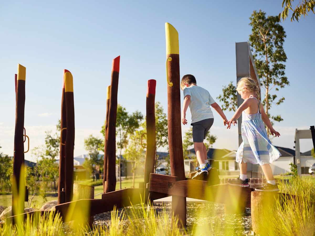 Young children exploring the playground at Clementine in Upper Swan