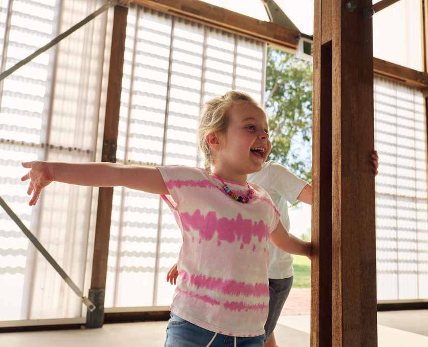 Young children laughing and playing at Clementine in Upper Swan