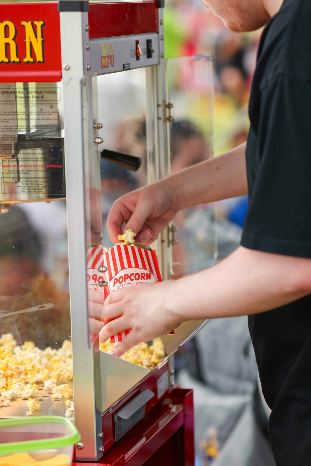 Arcadia Christmas movie night pop corn machine