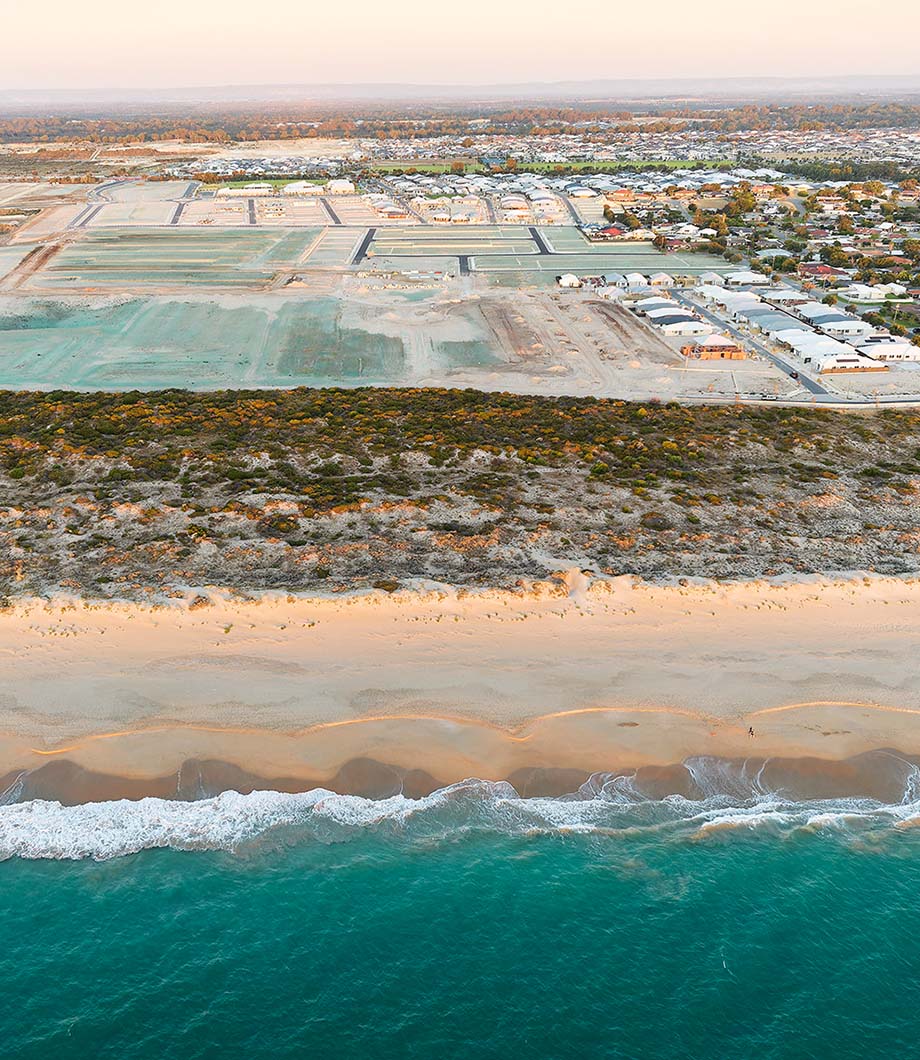 Seaside Madora Bay aerial view of the coastline