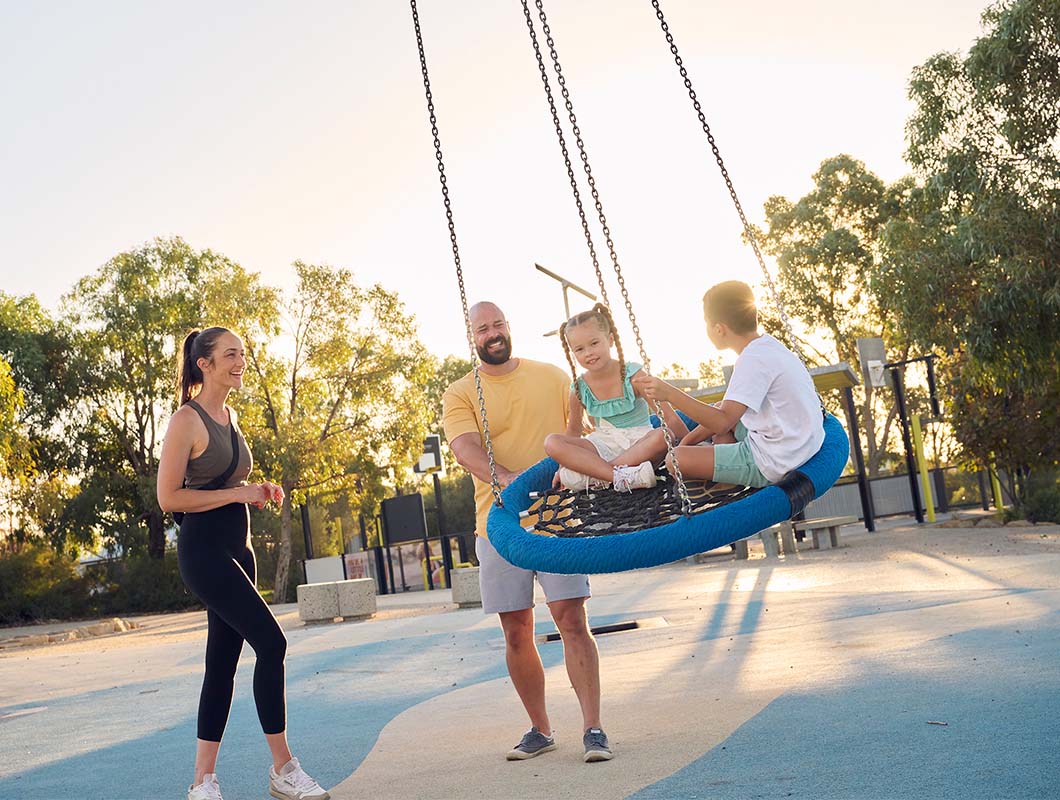Allara, Eglinton young family playing at the park