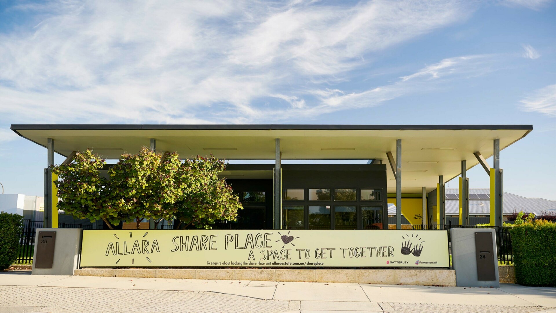 Allara, Eglinton front of community share place