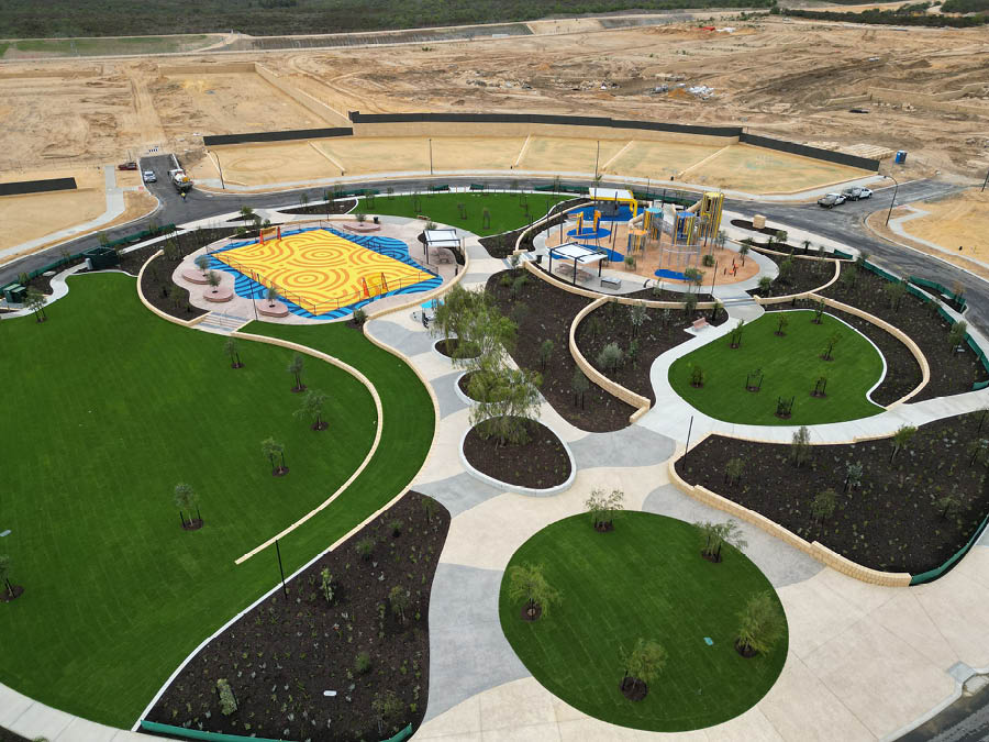 Allara, Eglinton Taarak Park aerial view of park front lots