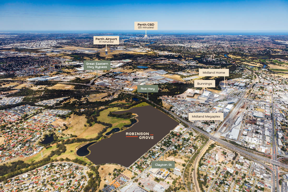 Robinson Grove aerial map
