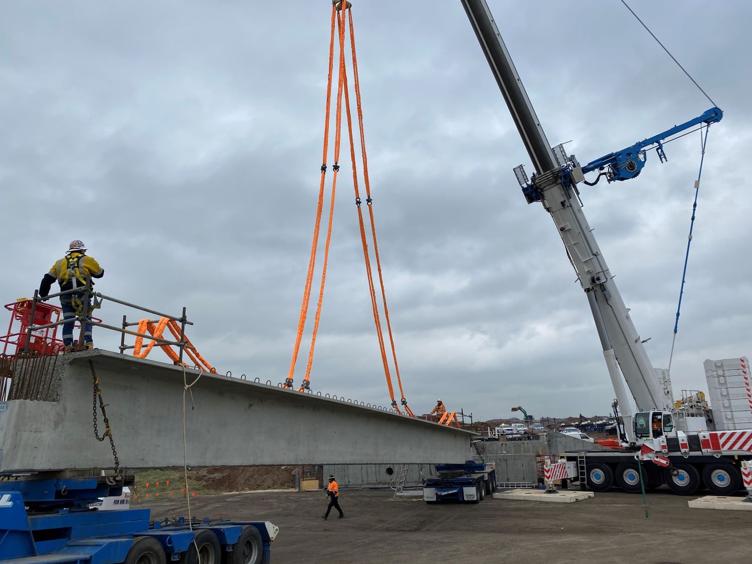 Bluestone Skeleton Creek bridge beam installation