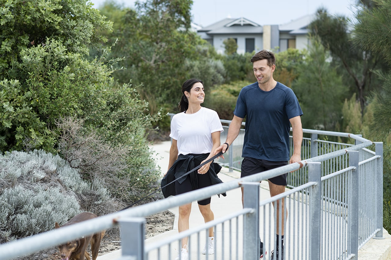 Trinity, Alkimos young couple walking their dog