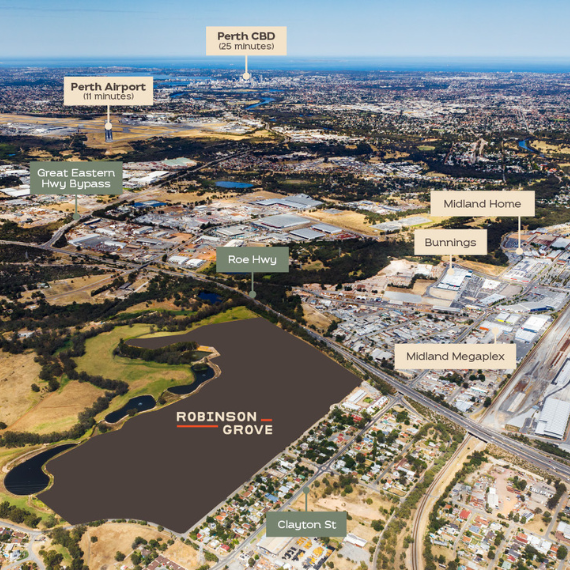 Robinson Grove aerial view
